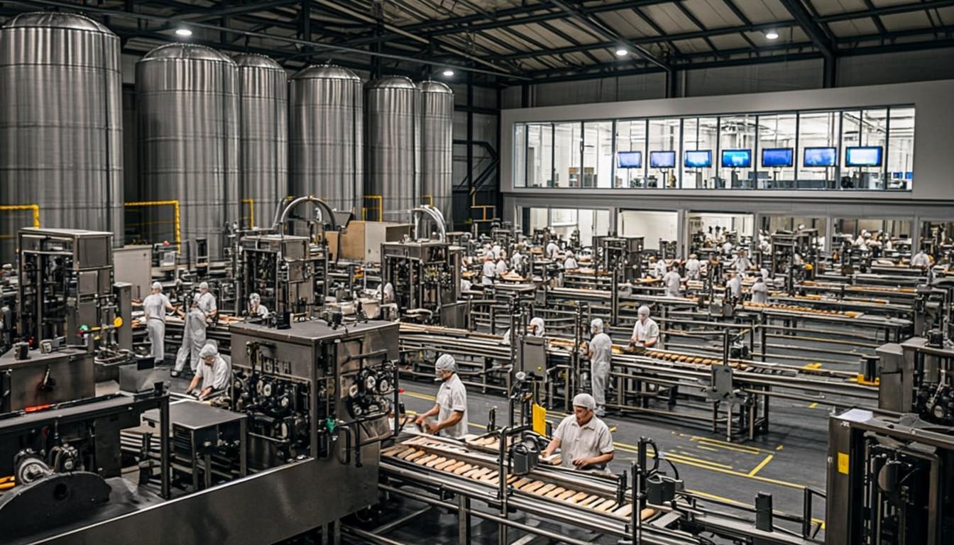 Complexe agro-industriel géant de Wema Agro avec machinerie high-tech et chaînes automatisées